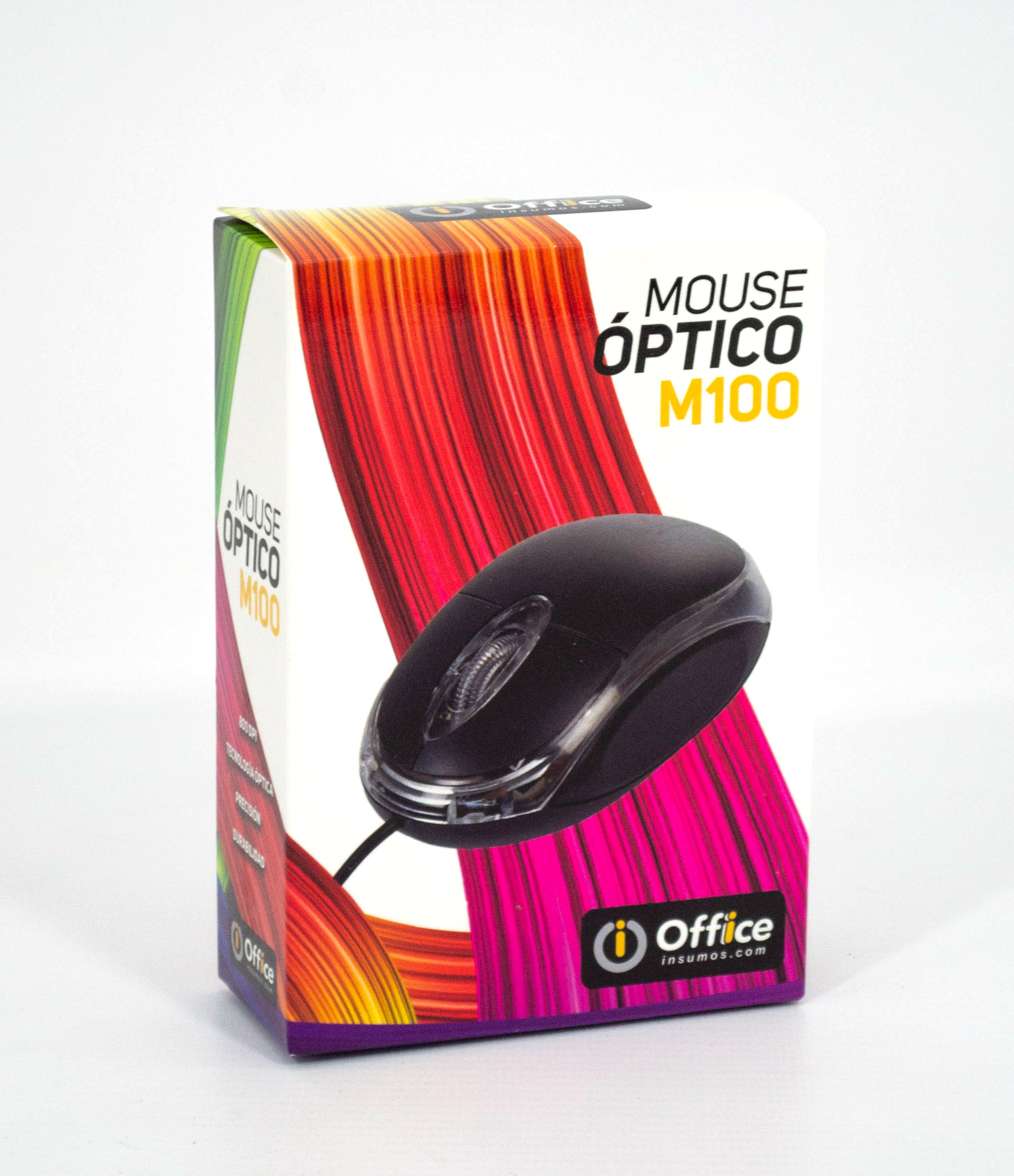 MOUSE USB OFF-M100 BLACK OFFICE - MOUSEM100-B